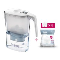 德国原装进口BWT净水壶滤水壶净水器家用直饮3.6升一壶四芯 白色