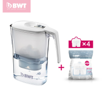 德国原装进口BWT净水壶滤水壶净水器家用直饮3.6升一壶四芯 白色