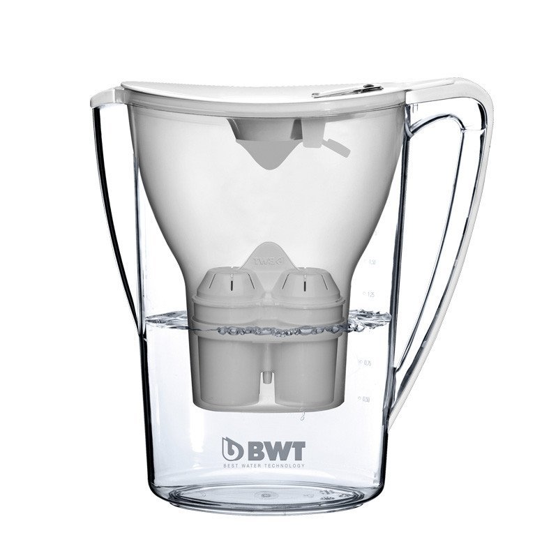德国原装进口BWT家用直饮净水壶滤水壶净水器2.7升一壶两芯 白色