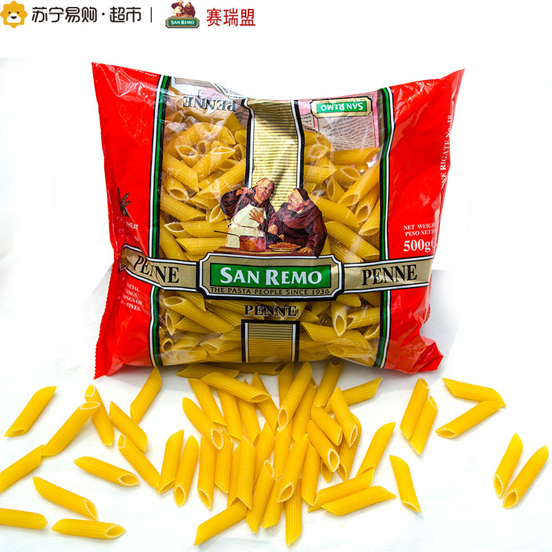 Sanremo赛瑞盟18#斜管细纹通心粉500克