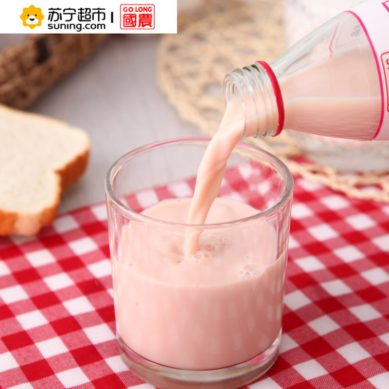国农 草莓味牛乳饮品 240ml*6瓶 中国台湾地区进口 饮料