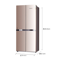 双鹿(SONLU) BCD-436DGA金色条纹 436升十字对开四门冰箱 强劲制冷 大容积电冰箱家用保鲜