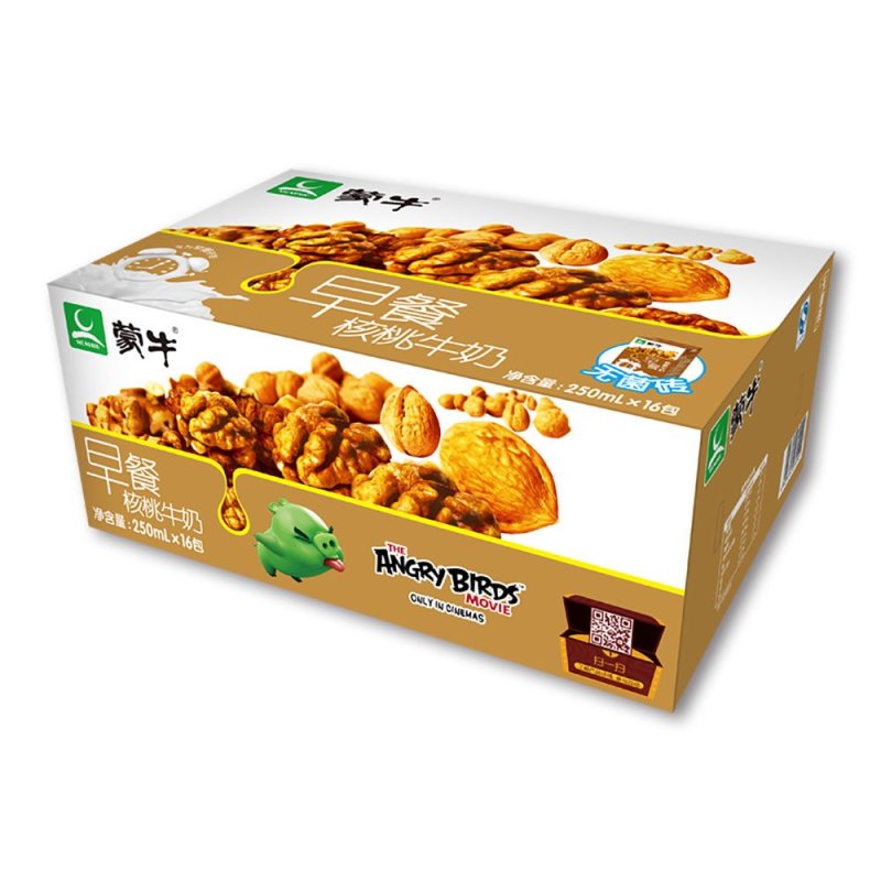 [苏宁易购超市]蒙牛早餐奶核桃味愤怒的小鸟限量版250ml×16盒