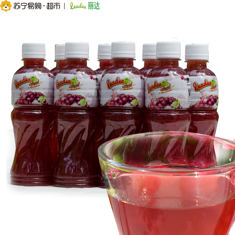 泰国进口 leadea丽达椰果葡萄汁 320ml*8