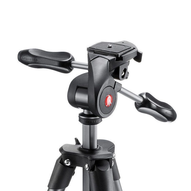 曼富图(MANFROTTO) MKCOMPACTADV-BK 铝合金板扣式三脚架云台套 黑色