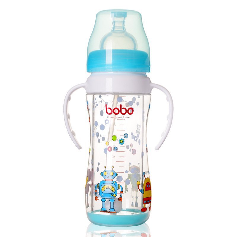 bobo乐儿宝安全玻璃自动奶瓶220毫升蓝色(BP530-B)