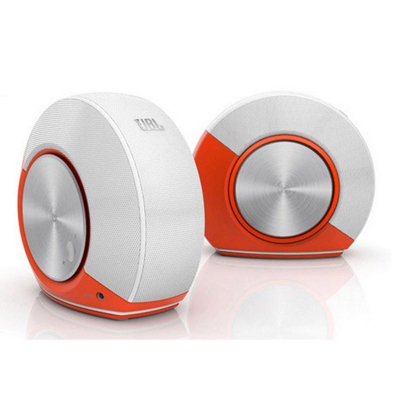 JBL PEBBLES 音乐蜗牛多媒体迷你桌面小音响2.0 笔记本电脑音响音箱-白橙色
