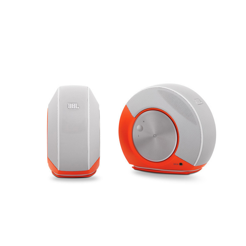 JBL PEBBLES 音乐蜗牛多媒体迷你桌面小音响2.0 笔记本电脑音响音箱-白橙色