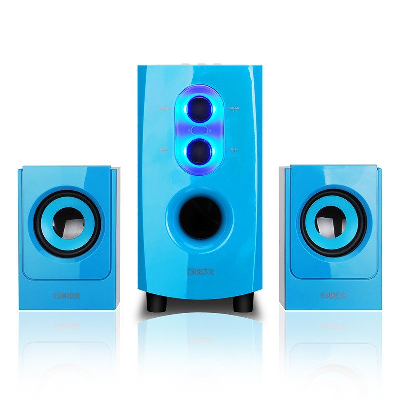 ENKOR 恩科音响 E60B 2.1音箱 蓝牙音箱 电脑音响 笔记本音箱 低音炮 桌面音响 蓝色