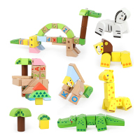 特宝儿(Topbright) 120粒森林积木 3-6岁益智儿童木制积木宝宝大颗粒拼插积木玩具120156
