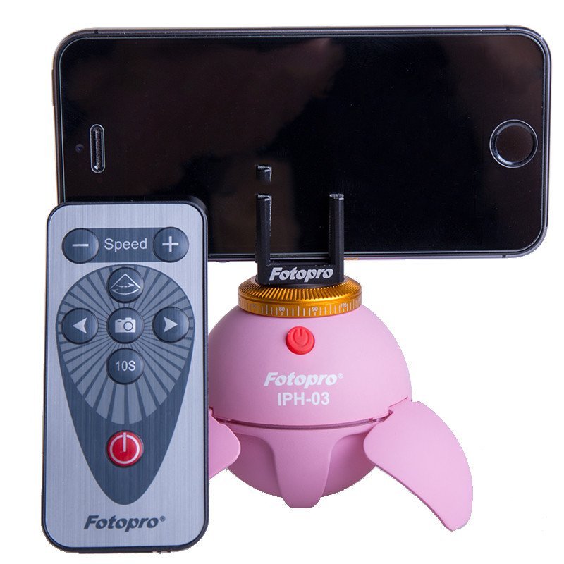富图宝(Fotopro) IPH-03 粉色 小苹果自拍杆蓝牙遥控懒人手机支架迷你全景云台