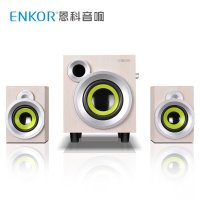 恩科（ENKOR）E300PLUS 笔记本电脑木质音箱 2.1多媒体音响低音炮