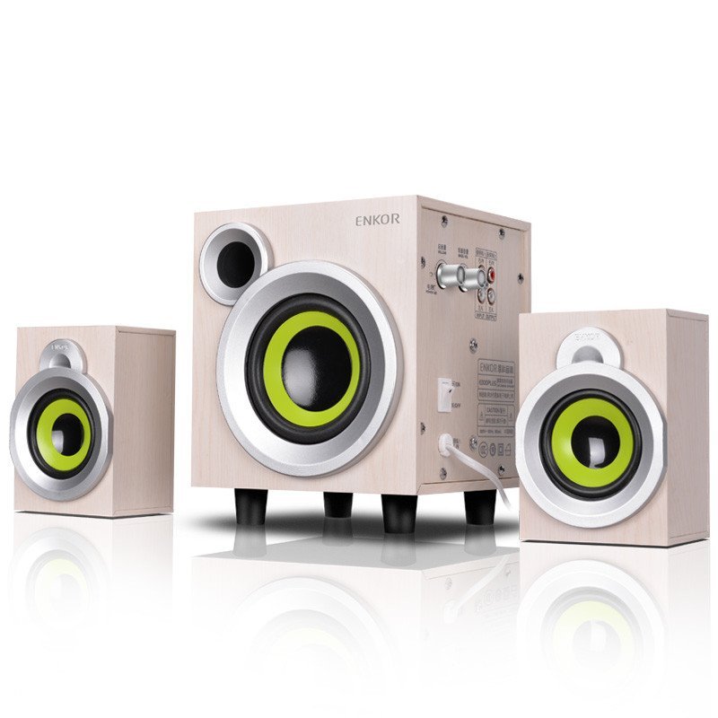 恩科（ENKOR）E300PLUS 笔记本电脑木质音箱 2.1多媒体音响低音炮