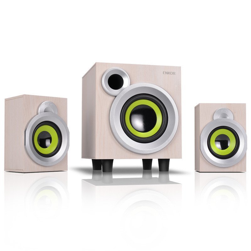 恩科（ENKOR）E300PLUS 笔记本电脑木质音箱 2.1多媒体音响低音炮