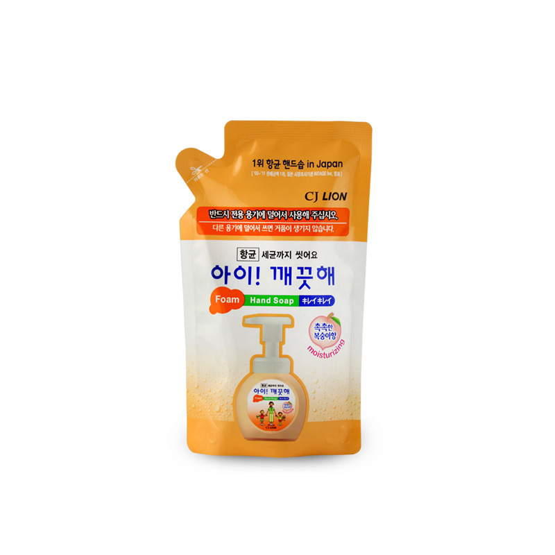 韩国进口CJ LION 泡沫洗手液补充装200ml (蜜桃味)
