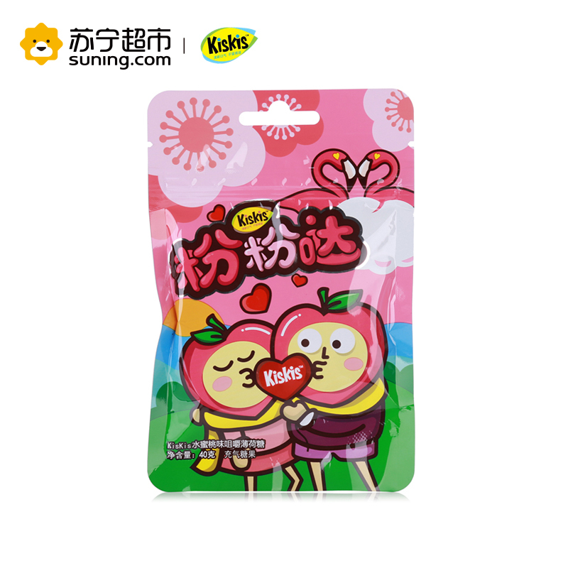 KisKis酷滋粉粉哒咀嚼薄荷糖(水蜜桃味)40g/袋