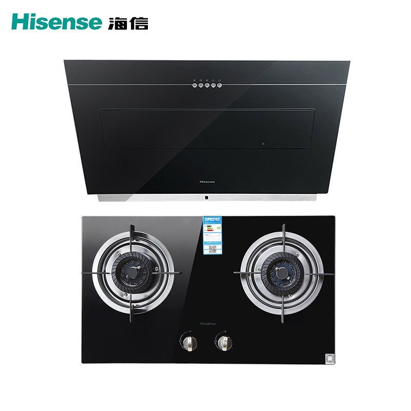 Hisense/海信 烟灶套装 HJ3101+JZT-WB3201 （天然气）侧吸近吸式油烟机 嵌入式燃气灶 钢化玻璃面