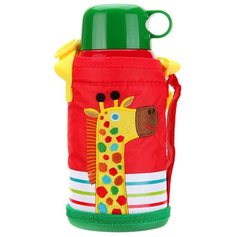 虎牌（Tiger）儿童保温杯卡通不锈钢真空水壶600ml MBJ-C06C-CG 长颈鹿 杯盖新款