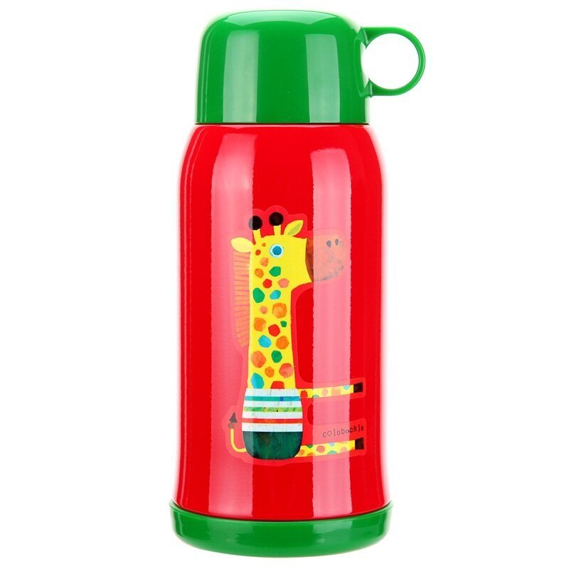 虎牌（Tiger）儿童保温杯卡通不锈钢真空水壶600ml MBJ-C06C-CG 长颈鹿 杯盖新款