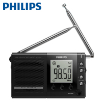 飞利浦(PHILIPS) AE3000/93 迷你数字调谐便携式立体声收音机 双天线 黑色