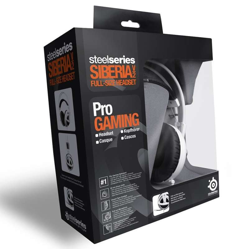 赛睿(SteelSeries)西伯利亚v2 电竞 游戏 吃鸡 耳机 耳麦 白色