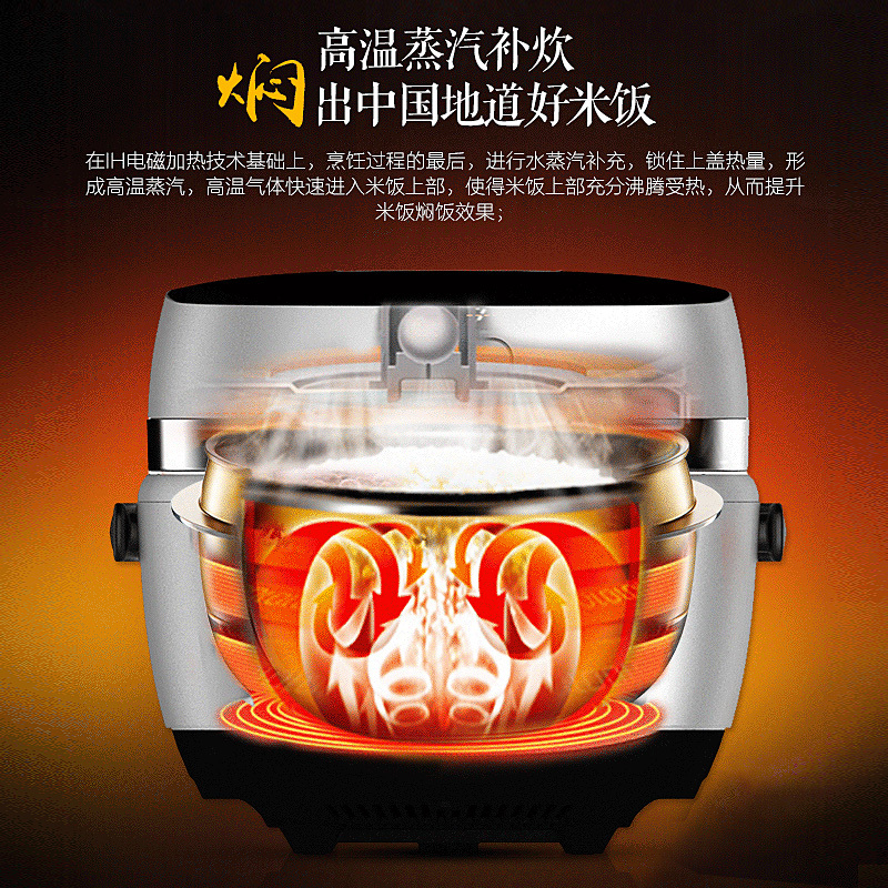 美的(Midea)电饭煲 MB-FZ4002 4L/升 触控智能电饭煲,IH电磁加热大火沸腾3-4-5-6人电饭锅