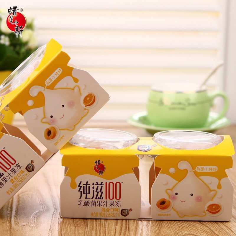 蜡笔小新 纯滋100乳酸菌果汁果冻 混合口味 256g