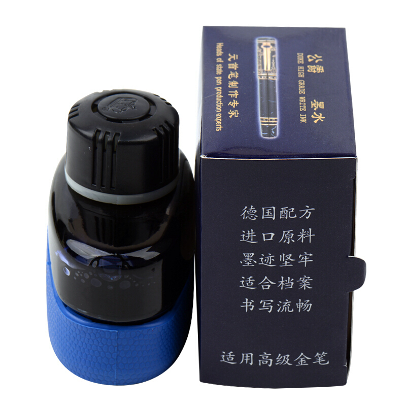 公爵(duke)墨水黑色/蓝黑色/红色非碳素金笔钢笔墨水不堵笔