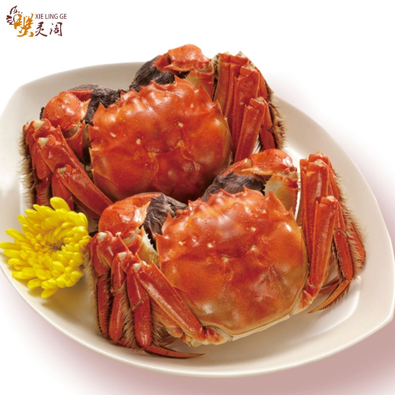 [苏宁自营]蟹灵阁 阳澄湖大闸蟹 公蟹3.0-3.5两 母蟹2.0-2.4两 3对装