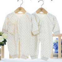 亿婴儿新生儿连体衣彩棉婴儿内衣合裆哈衣爬服蝴蝶衣 6135