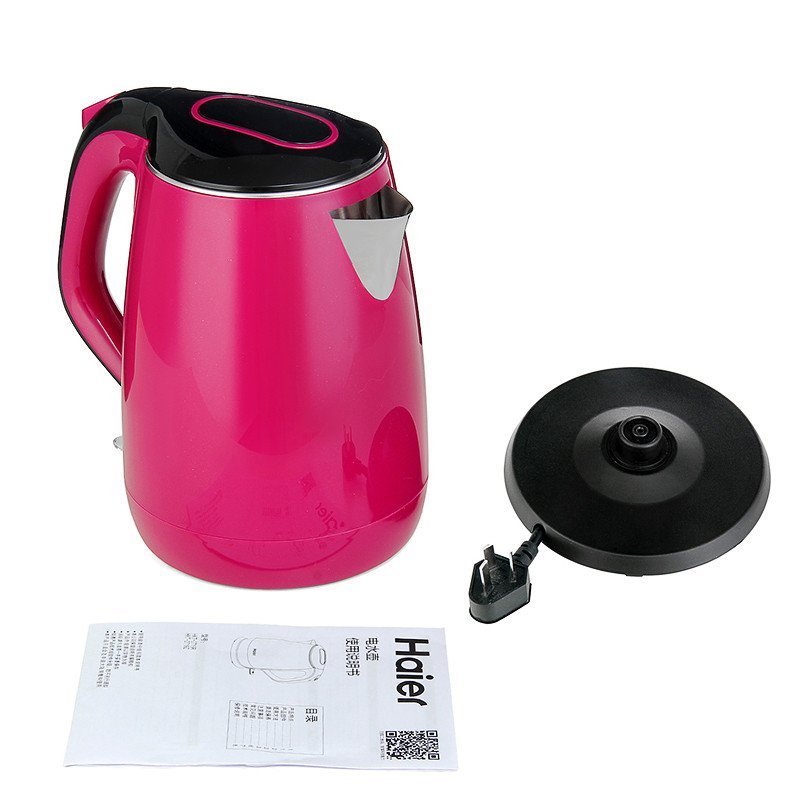 Haier/海尔 HKT-2719R电热水壶 双层防烫保温 304不锈钢 电烧开水壶