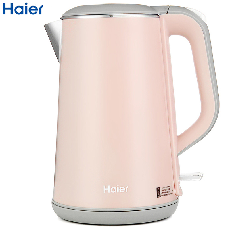 海尔(Haier)电水壶 HKT-2618A 双层防烫保温1.6升容量 304不锈钢 优质温控器 电烧开水壶