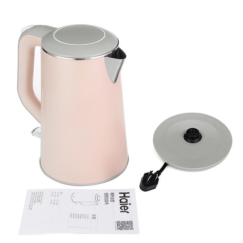 海尔(Haier)电水壶 HKT-2618A 双层防烫保温1.6升容量 304不锈钢 优质温控器 电烧开水壶