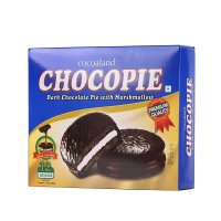 进口休闲食品批发马来西亚乐一百cocoaland 黑巧克力派300g