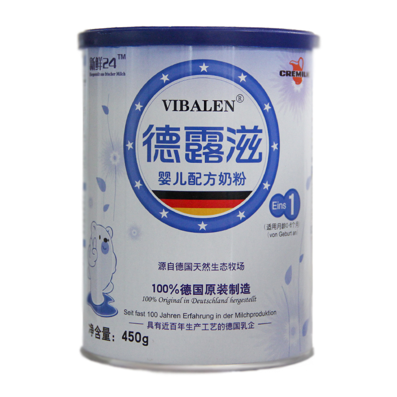 德露滋婴儿配方奶粉1段罐装450g