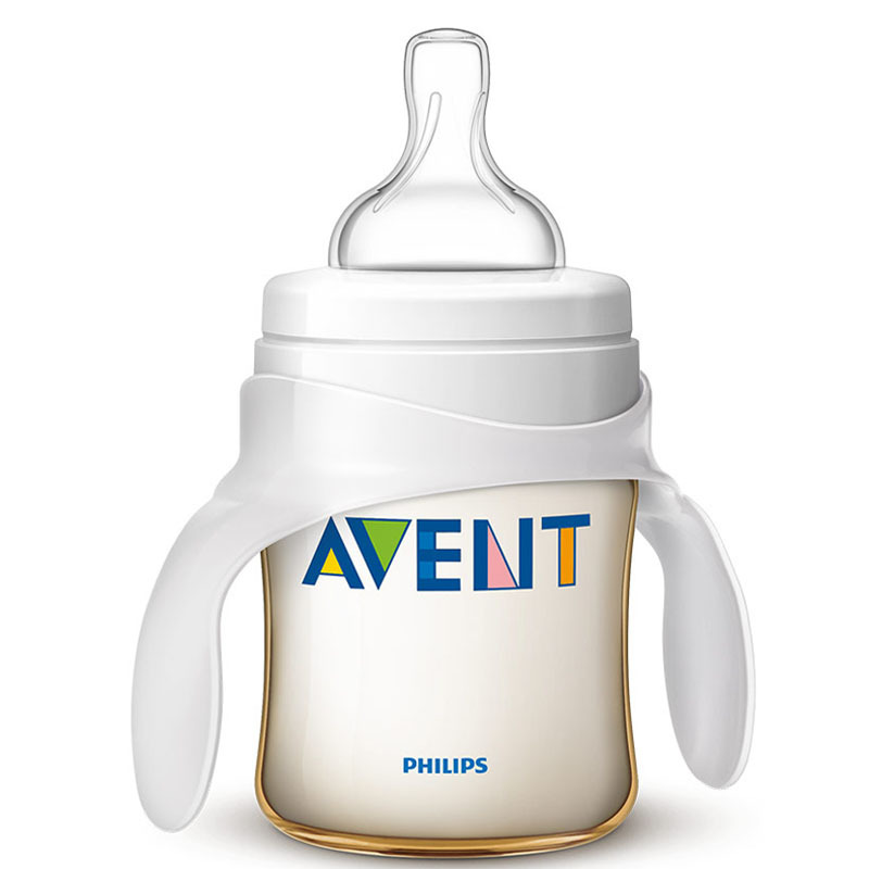 飞利浦 AVENT 新安怡宽口径经典PES奶瓶4oz/125毫升单个装带把手 SCF660/19 英国原装进口