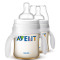 飞利浦 AVENT 新安怡宽口径经典PES奶瓶4oz/125毫升对装带把手 SCF660/29 英国原装进口