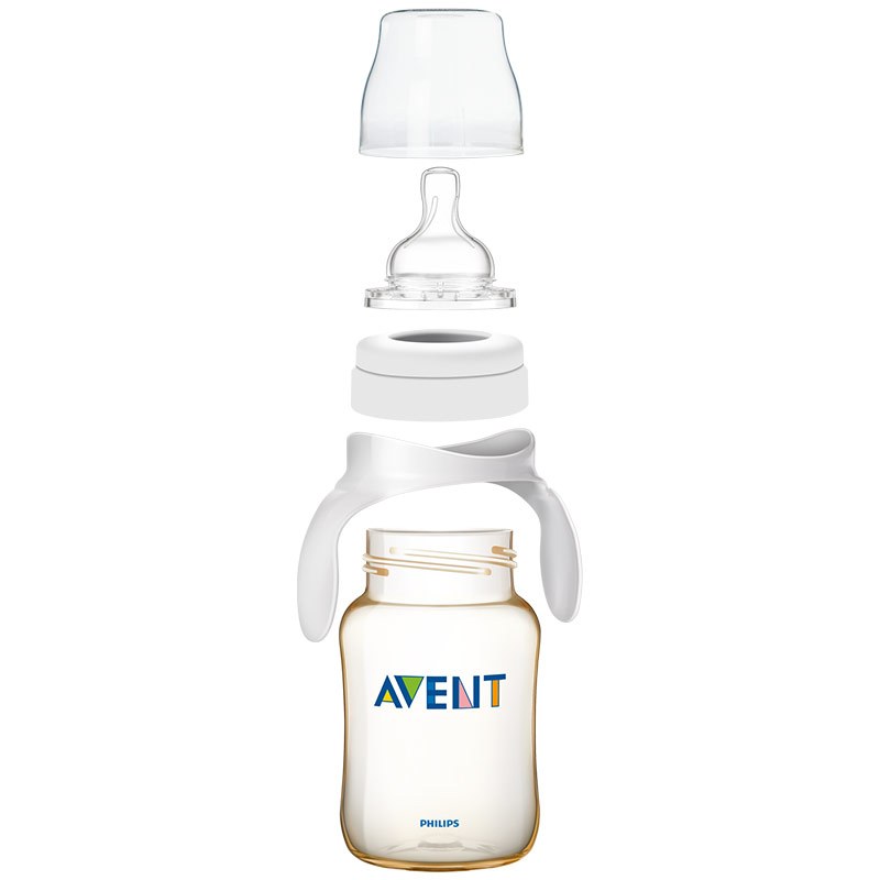 飞利浦 AVENT 新安怡宽口径经典PES奶瓶9oz/260毫升对装带把手 SCF663/29 英国原装进口
