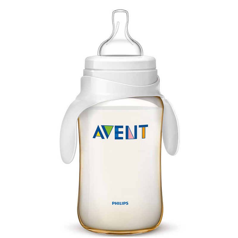 飞利浦 AVENT 新安怡宽口径经典PES奶瓶11oz/330毫升单个装带把手 SCF666/19 英国原装进口