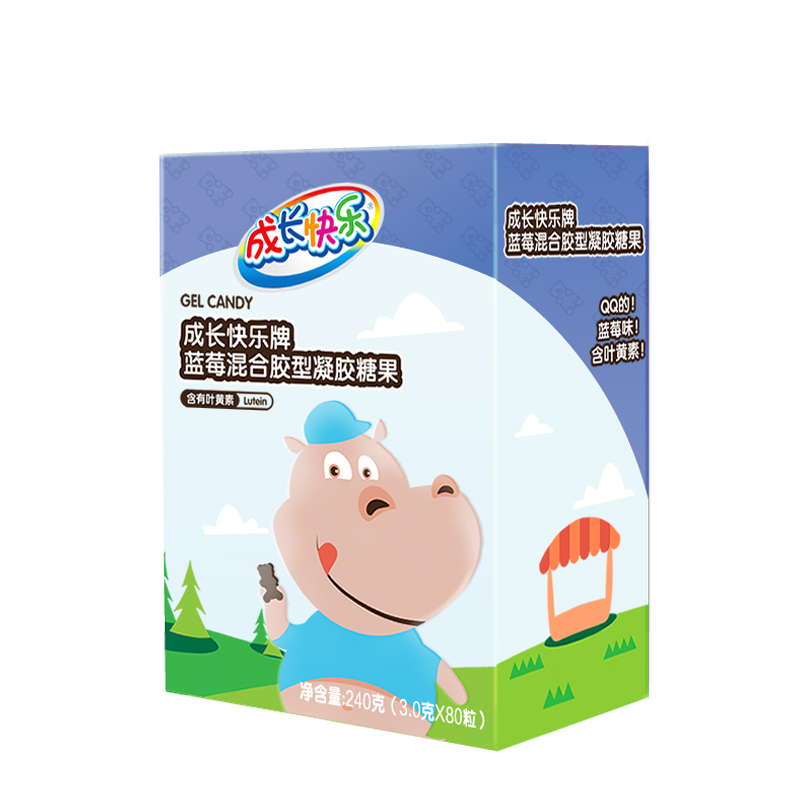 [苏宁自营]成长快乐蓝莓凝胶糖果80粒蓝莓味 补充叶黄素 送小样装