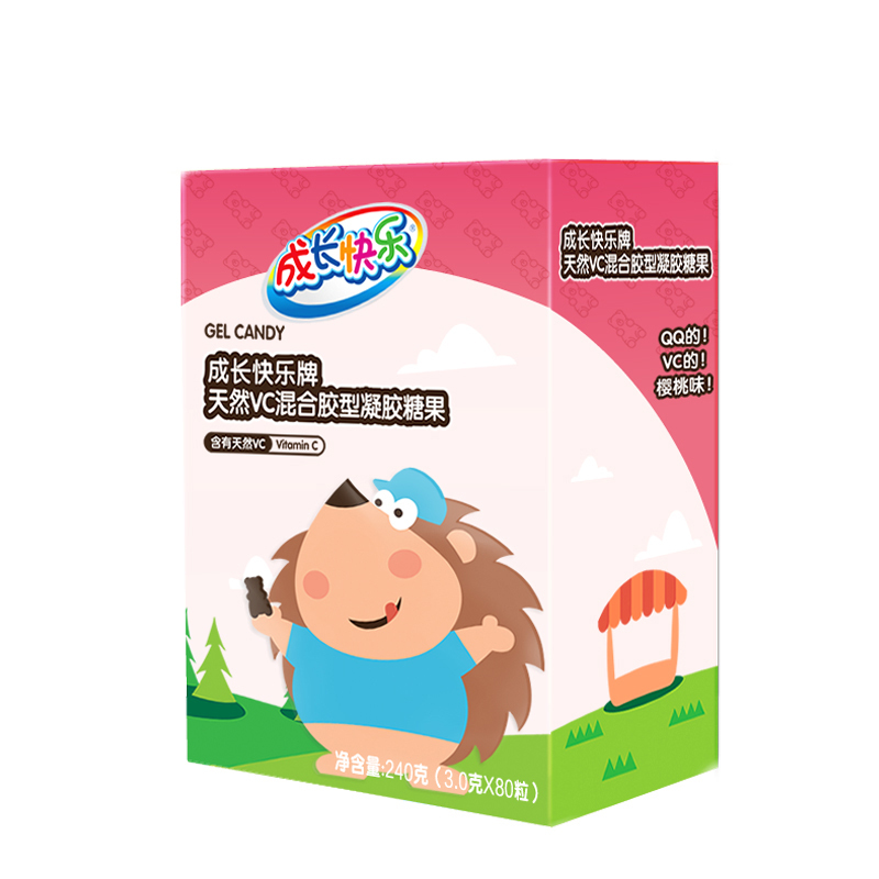 [苏宁自营]成长快乐VC凝胶糖果80粒 樱桃味 增强宝宝免疫 送小样装