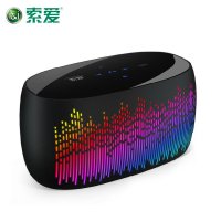 索爱 S-52 Plus频谱灯蓝牙4.0音箱 手机电脑小音响便携插卡音箱 黑色