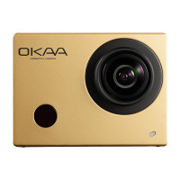 OKAA 运动相机摄像机 1600万像素高清户外航拍潜水防水DV 数码WiFi运动摄像机 TF卡存储 金色 官方标配