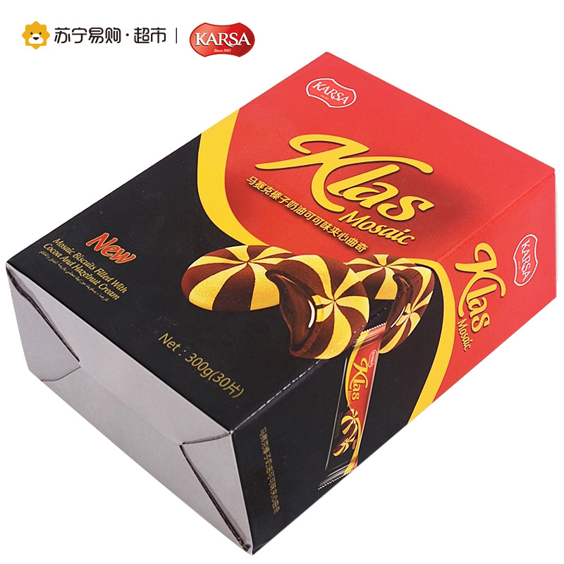 咔咔莎马赛克榛子奶油可可味夹心饼干 300g
