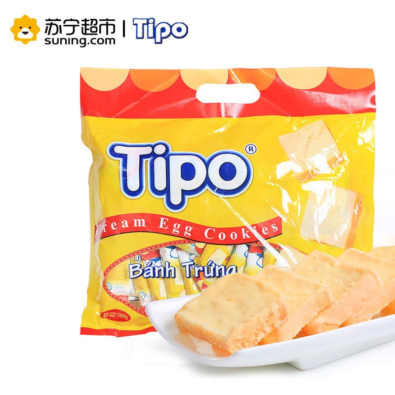丰灵(TIPO)面包干 300g越南进口零食品 白巧克力鸡蛋味牛奶饼干图片