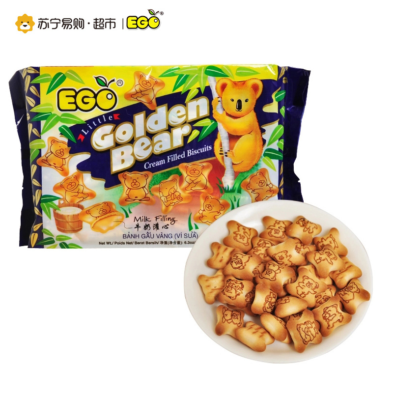 金小熊牛奶味灌心饼干180g