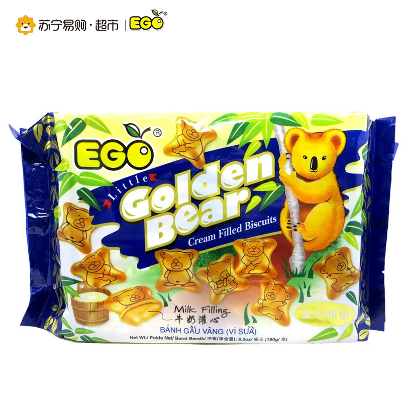 金小熊牛奶味灌心饼干180g