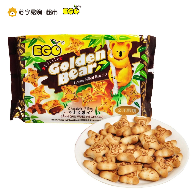 金小熊巧克力味灌心饼干180g