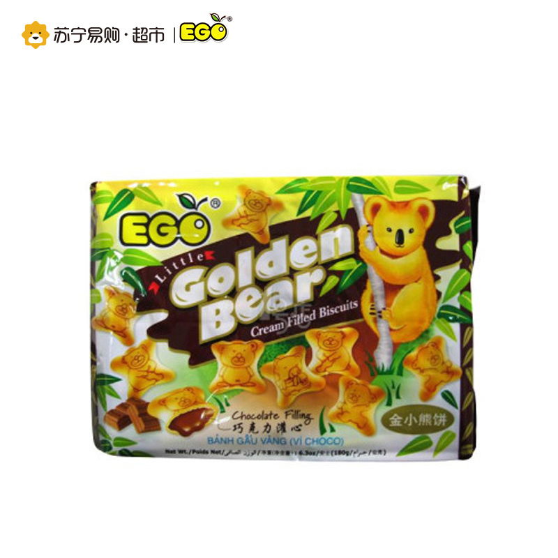 金小熊巧克力味灌心饼干180g