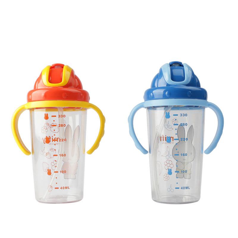 米菲Tritan二合一吸管水杯330ml/草莓图片